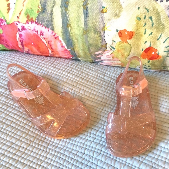 NWOT Jelly Sandals, pink with sparkles - Picture 3 of 6